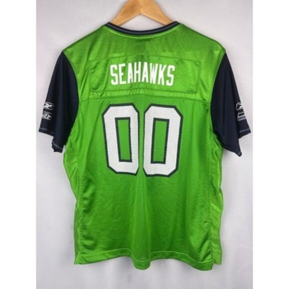 Reebok Womens Onfield Seahawks Football Jersey XL Nylon Green & Navy - Picture 4 of 4